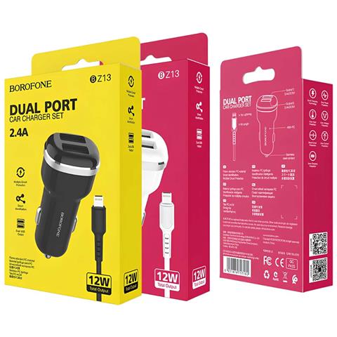 Caricatore Per Auto A 2 Porte Usb Con Cavo Lightning In Policarbonato Incluso, Nero - Foto 2