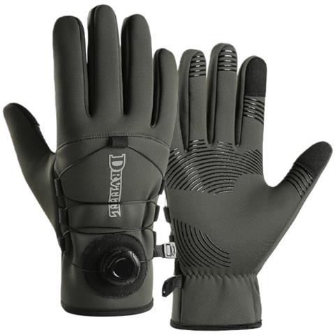 Guanti Invernali Da Ciclismo Sportivo Con Manopola - Impermeabili, Foderati In Pile, Compatibili Con Touchscreen Green - Foto 1