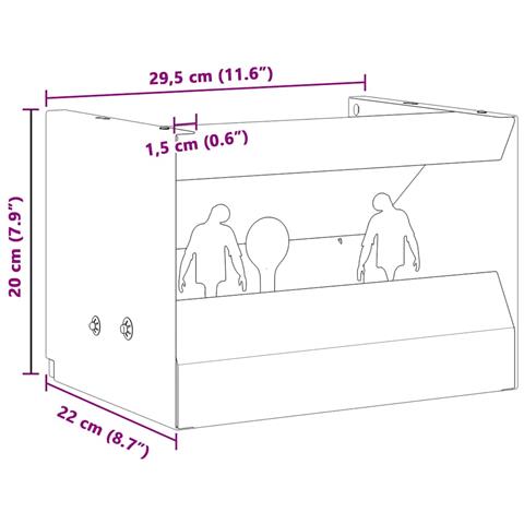 Scatola per trappole per proiettili Nero 29 x 22 x 20 cm - Foto 9