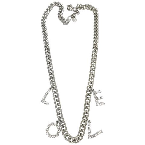 Collana Lunga Love In Cristallo Sw E Argento 10µ - Foto 1