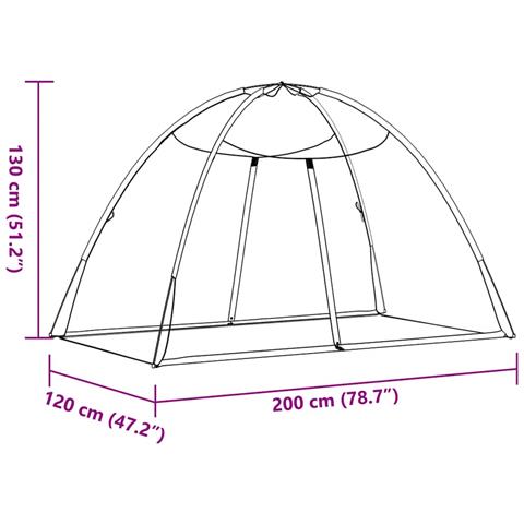 Zanzariera Mongolia con Porte 220 Rete Bianco 200x120x130 cm - Foto 8