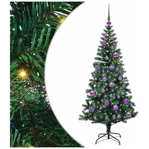 Albero di Natale artificiale con luci integrate Verde 150 cm - Foto 1