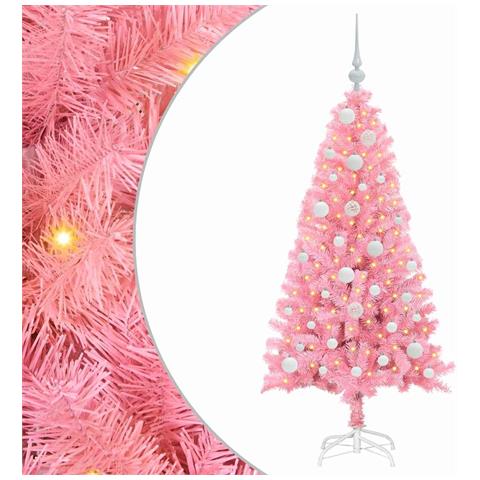 Albero di Natale con 150 LED con supporto Rosa 120 cm PVC - Foto 1