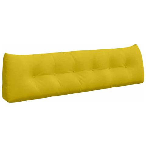 Cuscino per Schiena Giallo 180 x 24 x 50 cm Velluto - Foto 1