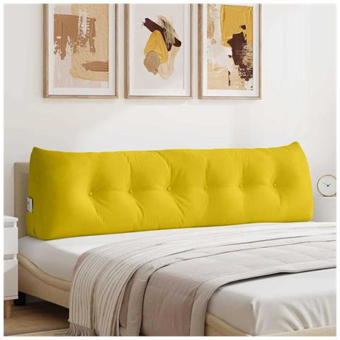 Cuscino per Schiena Giallo 180 x 24 x 50 cm Velluto - Foto 2