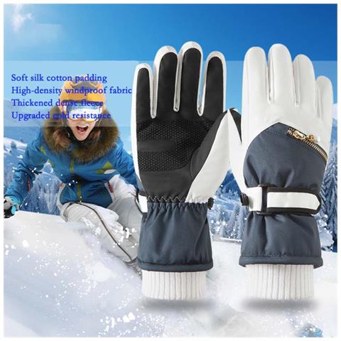 Guanti Da Sci Touchscreen - Guanti Invernali Impermeabili E Isolati Per Ciclismo E Sport Sulla Neve Blue - Foto 5