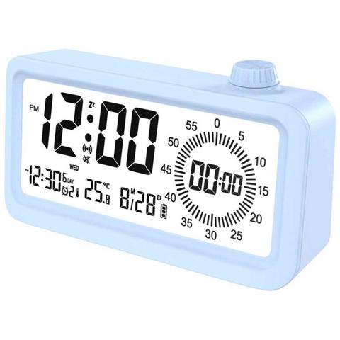 Sveglia Smart Ricaricabile Con Lcd, Luce Notturna E Timer Countdown Blue - Foto 1