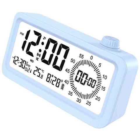 Sveglia Smart Ricaricabile Con Lcd, Luce Notturna E Timer Countdown Blue - Foto 3