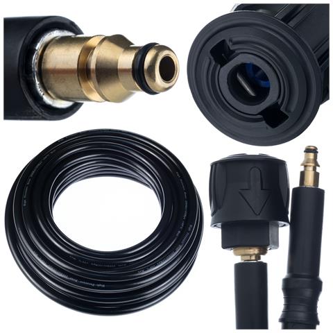 Tubo Alta Pressione 10m Qc - Compatibile Con Idropulitrice Stihl /nilfisk /gerni | Nylon, Pvc, 200 Bar, 60°c | Click Connect - Foto 1