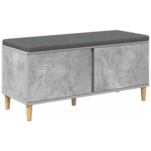 Panca per ingresso con cuscino Grigio Cemento 100 x 38 x 46 cm - Foto 1