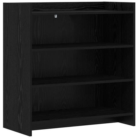 Credenza Rovere Nero 75 x 36 x 80 cm Legno ingegnerizzato - Foto 1