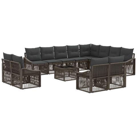 Set Divano da Giardino 13 pcs Grigio polyrattan - Foto 1