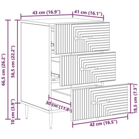 Armadio da Notte con cassetto Legno antico 43 x 41 x 66,5 cm - Foto 9