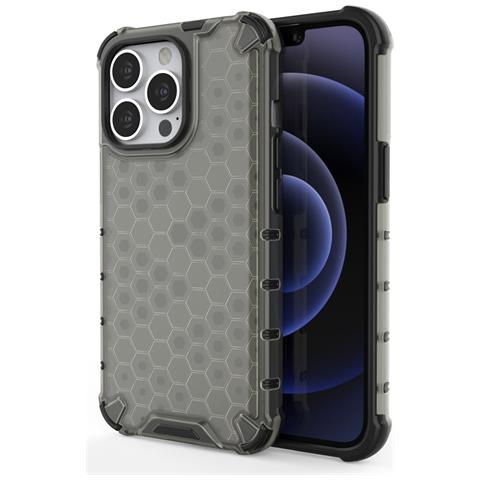 Honeycomb Corpo Con Copertura Rigida E Bumper In Tpu, Per Iphone 13 Pro, Nero - Foto 1