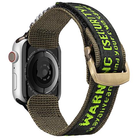 Cinturino (versione Outdoor) Per Apple Watch Ultra, Se, 9, 8, 7, 6, 5, 4, 3, 2, 1 (49, 45, 44, 42 Mm) Bracciale In Nylon Nero /verde - Foto 2