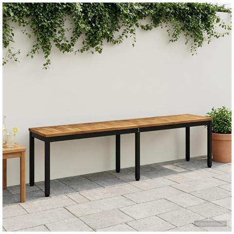 Panchina da giardino 161 x 35 x 45 cm Legno di Acacia Massello - Foto 2