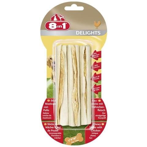 Stick Masticabili per Cani 8 in1 Gusto Carne di Pollo 75 gr da 3 Pezzi - Foto 2