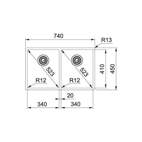 Lavello Box Da Incasso Semifilo 2 Vasche BXX230 36 36TL - Foto 3