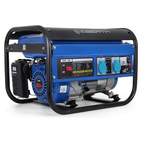 Gruppo Elettrogeno Di Emergenza 2200 Watt, Generatore Elettrico Con Motore A Benzina 5,5 Cv, 4 Tempi, Raffreddato Ad Aria, 2x 230v, 1x 12v, Avviamento A Corda, Regolatore Di Tensione Automatico Avr, Protezione Bassa Pressione Olio, Voltmetro - Foto 1