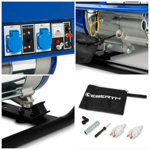 Gruppo Elettrogeno Di Emergenza 2200 Watt, Generatore Elettrico Con Motore A Benzina 5,5 Cv, 4 Tempi, Raffreddato Ad Aria, 2x 230v, 1x 12v, Avviamento A Corda, Regolatore Di Tensione Automatico Avr, Protezione Bassa Pressione Olio, Voltmetro - Foto 14