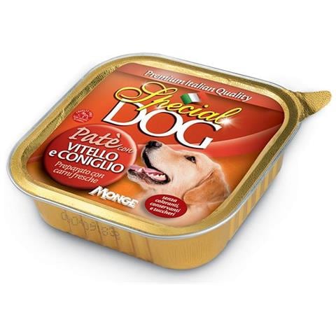 Patè Con Vitello E Coniglio Per Cani Adulti 18 Vaschette Da Gr. 300 - Foto 1