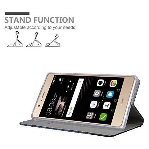 Custodia Compatibile Con Huawei P8 Max In Blu Scuro Nero - Coperchio Protettiva Con Chiusura Magnetica, Funzione Stand E Tasca Per Le Carte - Foto 2