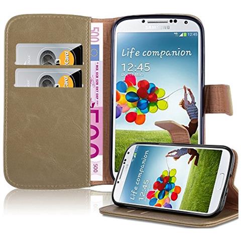 Custodia Compatibile Con Samsung Galaxy S4 In Marrone Cappuccino - Coperchio Protettiva Con Chiusura Magnetica, Funzione Stand E Tasca Per Le Carte - Foto 1