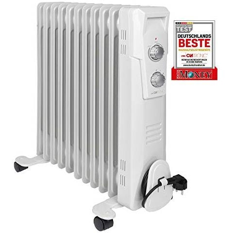 Ra 3737 11 Olio A Coste, Radiatore Portatile Fino A 2300 Watt, Calore Tramite Termostato A Regolazione Continua, Uso Flessibile Grazie Alle 4 Ruote Scorrevoli, Costruzione Slimline, Bianco W - Foto 1