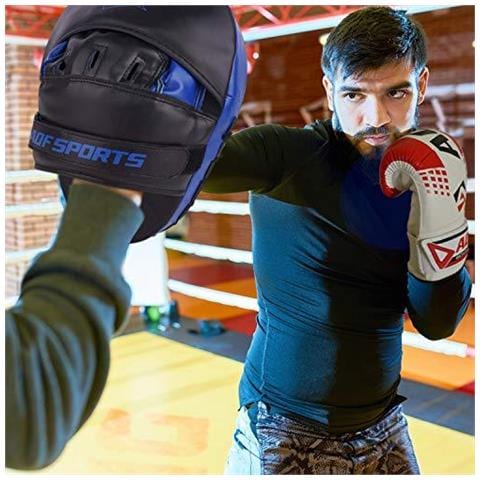 Boxe Pad Hook And Jab Mitts Target Di Perforazione A Fuoco I Rilievi Per Mma Kickboxing Muay Thai Pads Training (black Blue) - Foto 4