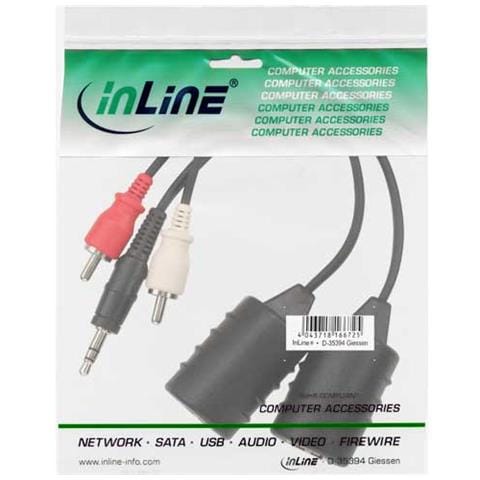 89003, 2x RCA M / 3.5mm, RJ45, Maschio / femmina, Nero, 0,1m - Foto 1