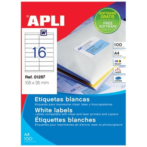 Etichetta Adesiva 105 mm x 35 mm A4 - Bianco - Foto 1
