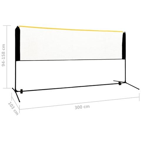 Rete Da Badminton Regolabile 300x103x94-158 Cm In Metallo - Foto 2