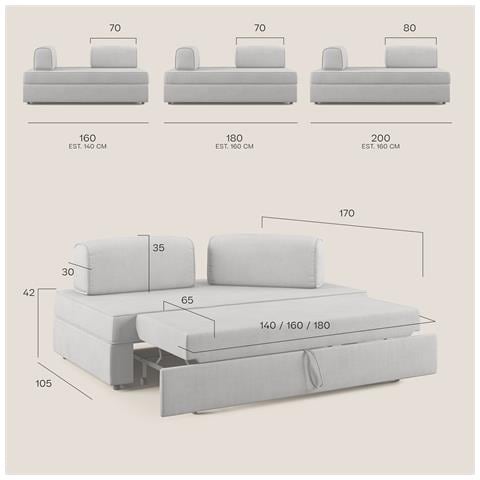 Liberty Divano Con Schienali Movibili T02 Grigio - Foto 8