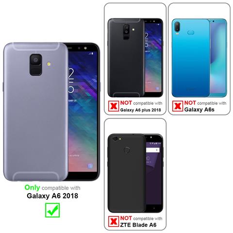 Catena Di Telefoni Cellulari Compatibile Con Samsung Galaxy A6 2018 In Nero - Coperchio Protettivo In Silicone Con Anelli D'argento, Cinturino In Corda E Custodia Staccabile - Foto 2