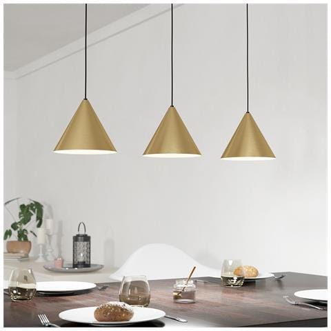 Lampadario Contemporaneo Narices 3 Luci Acciaio Nero - Foto 1