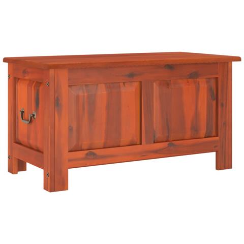 Cassapanca Con Coperchio Marrone In Legno Massello Di Acacia - Foto 2