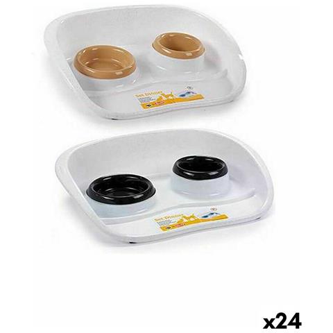 Ciotola Per Animali Domestici Stefanplast Doppia Plastica 34 X 11 X 46,5 Cm (24 Unità) - Foto 1