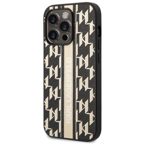 Cover Per Iphone 14 Pro Max Pu Monogram Stripe, Nero - Foto 1
