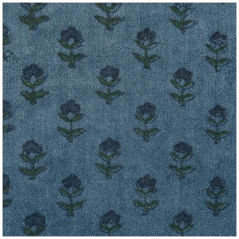 Cuscino Decorativo Ribes Cotone 45 X 45 Cm Floreale Stampa A Blocchi Blu Scuro - Foto 6