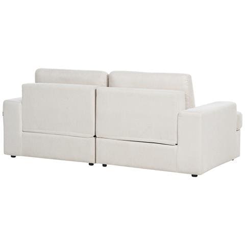 Set Da Salotto 4 Posti Alla Tessuto Beige Chiaro - Foto 2