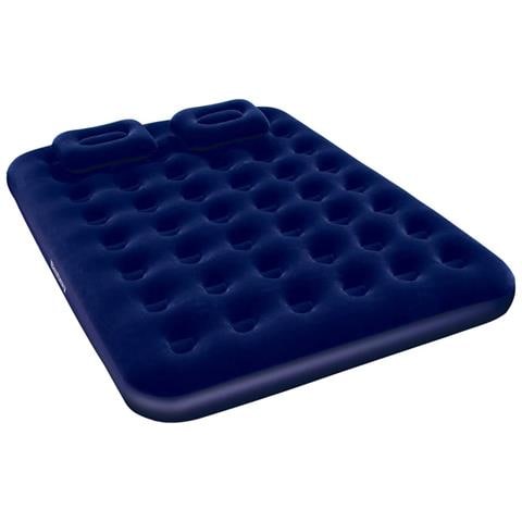 Materasso Gonfiabile Floccato Cuscino Pompa 203x152x22cm 67374 - Foto 2
