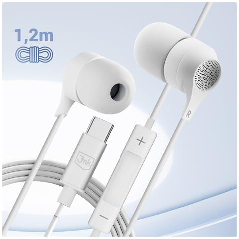 Auricolari Cablati Usb-c Kit Mani Libere Con Microfono, Bianco - Foto 5