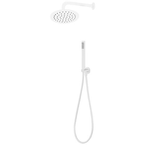 Set Per Doccia Soffione Tondo In Acciaio Inox 250 Millimetri Color Bianco Opaco *** Finitura- : Bianco Opaco Tondo - Foto 2