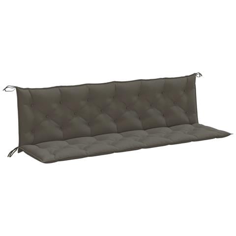 Cuscini Panca Giardino 2pz Grigio Scuro Mélange 200x50x7 Cm - Foto 2
