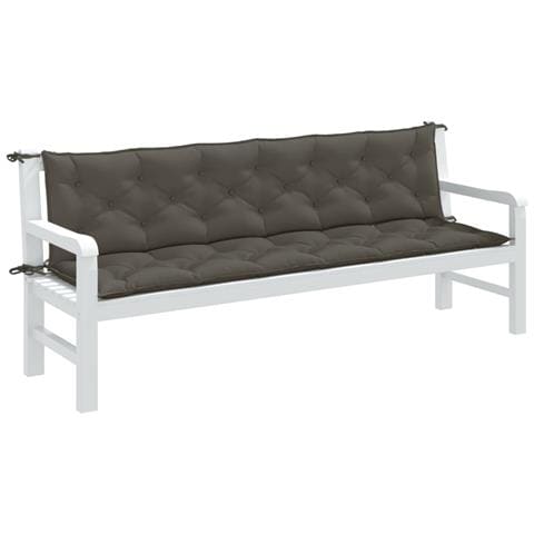 Cuscini Panca Giardino 2pz Grigio Scuro Mélange 200x50x7 Cm - Foto 1