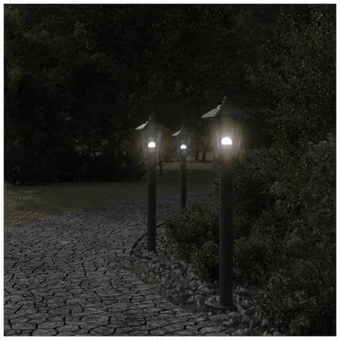 Lampade Da Terra Per Esterni 3 Pz Nere 80 Cm In Acciaio Inox - Foto 3