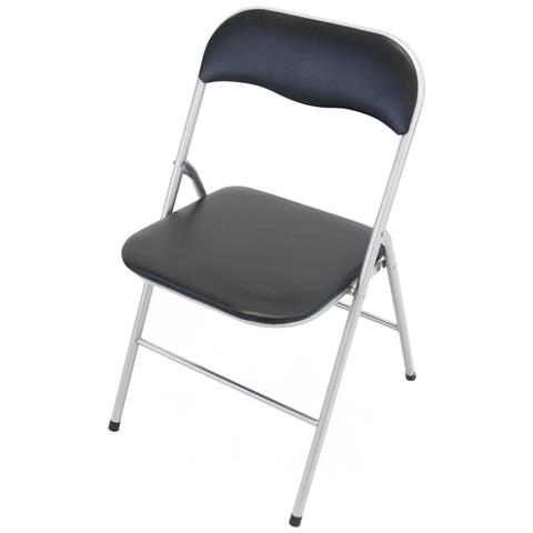 Sedia Pieghevole Da Interno O Esterno In Acciaio Con Seduta E Schienale In Pvc Imbottito Closy - Black - Foto 1