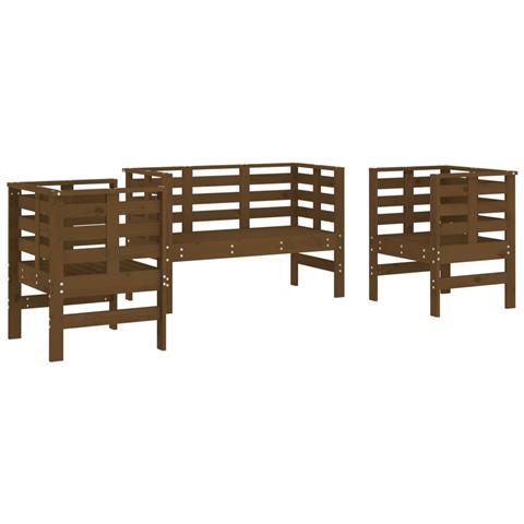 Set Salotto Da Giardino 3 Pz Ambra In Legno Massello Di Pino - Foto 1