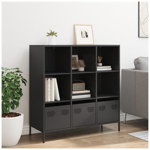 Credenza Nera 101,5x39x103,5 Cm In Acciaio - Foto 10