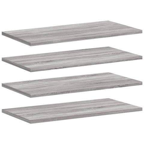 Mensole Parete 4pz Grigio Sonoma 60x20x1,5cm Legno Multistrato - Foto 2